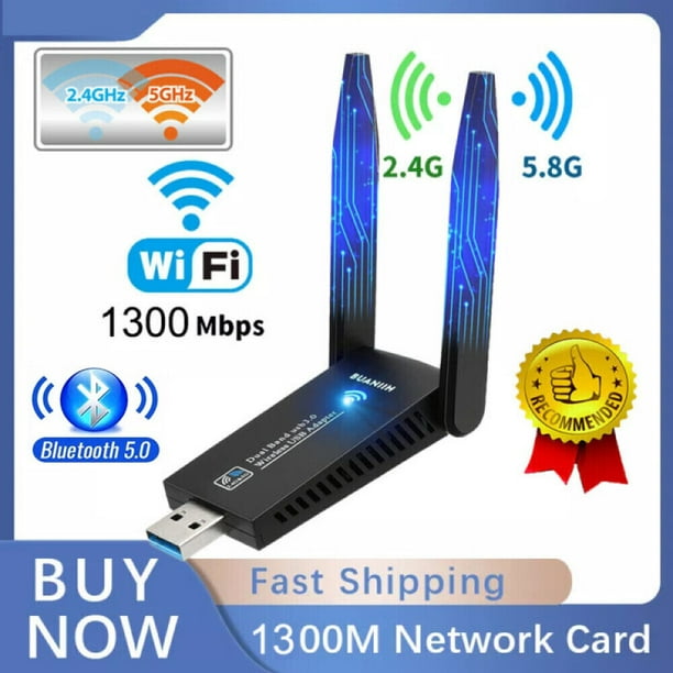 Adaptador WLAN USB 3.0 Stick 1800Mbps WiFi Banda Dual 5GHz Antena PC Bluetooth DE