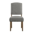 thumbnail image 4 of Weston Home Nailhead Upholstered and Wood Dining Chair, Set of 2, Gray Linen, 4 of 7