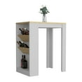 thumbnail image 5 of Depot E-Shop DE-IBM8990 22 x 8 in. Kenton Kitchen Island with 2 Bottle Organizer & Shelf, White & Macadamia, 5 of 5