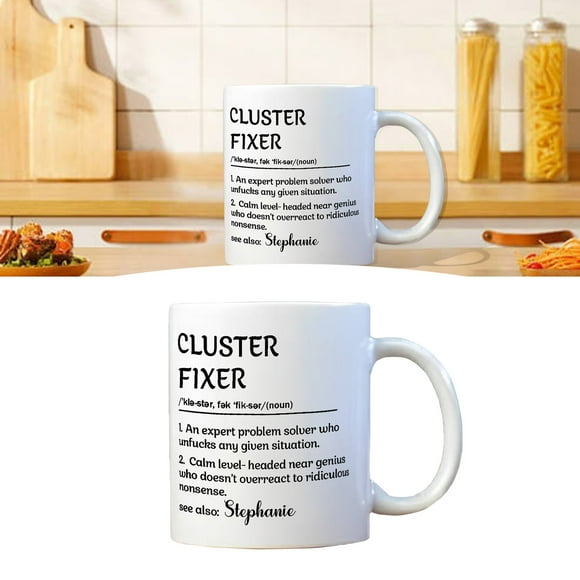 WIFKLSIIPG Cluster Fixer Cluster Fixer Mug Cluster Fixer Problem Funny Mug Funny Mug Custom Name Problem Mug Funny for for Coworkers Friend Problem(White)