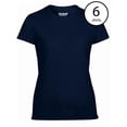 thumbnail image 2 of Gildan Missy Fit Women's X-Small Adult Short Sleeve T-Shirt, Navy (6 Pack), 2 of 7