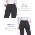 thumbnail image 4 of Tapata Pantalones de vestir rectos elásticos para mujer, 28.0 in, 30.0 in, 32.0 in, 34.0 in, con bolsillos, alto, pequeño, regular, para oficina, trabajo, negocios, 28.0 in, color carbón S, 4 of 5