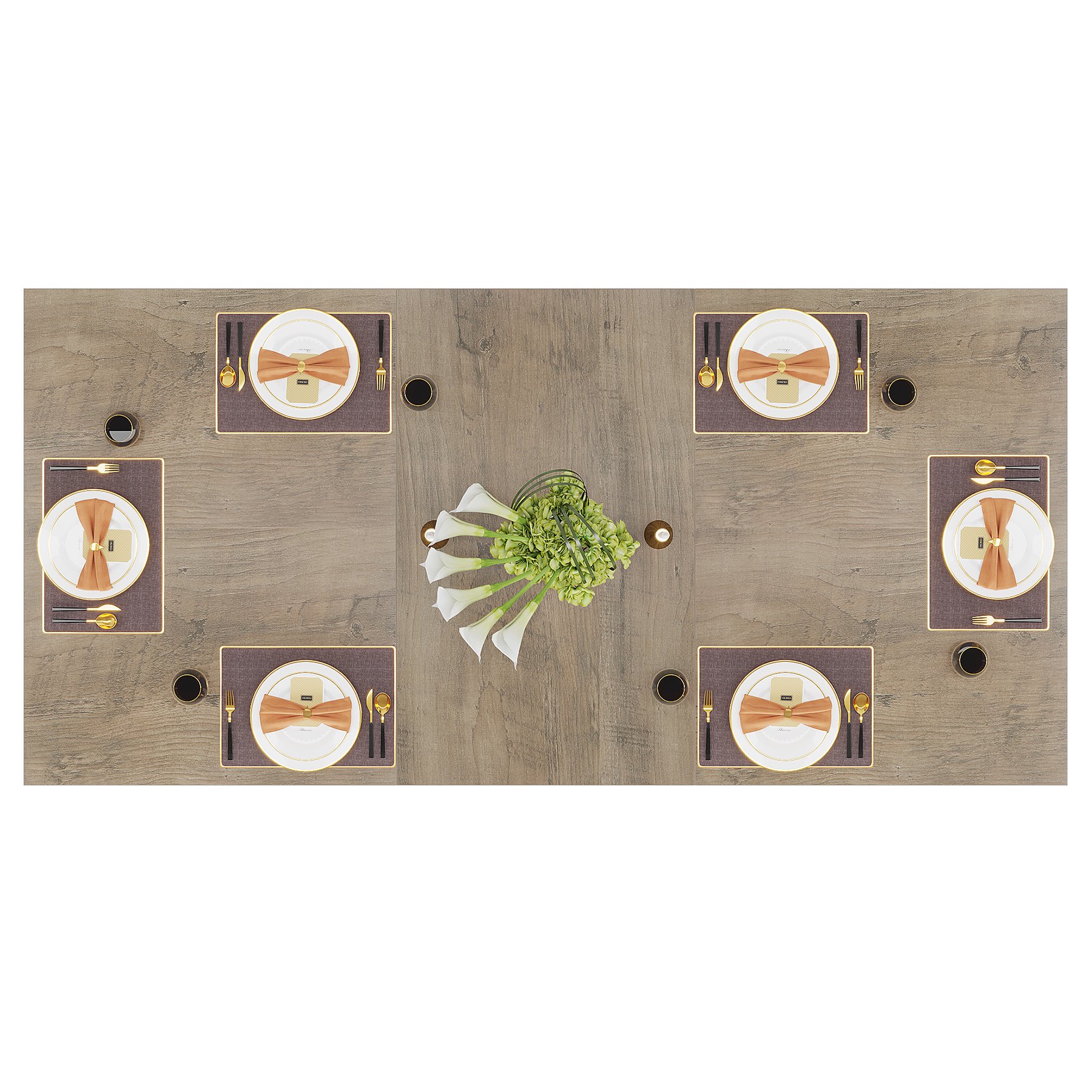 Fnova 63" Modern Dining Table, Rectangular Wooden Top Kitchen Table, Stylish Metal Trestle Legs, Seats 4 to 6 for Dining Room & Kitchen, Living Room
