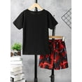 thumbnail image 6 of Mikrdoo Boys Short Sets Color Block T-Shirt and Shorts 2-Piece Outfit Summer Lightning Clothes 9-10 Years, 6 of 10