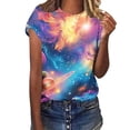 thumbnail image 2 of TaTaai Unisex Streetwear Essential: Galaxy Print Short Sleeve T-Shirt, Soft Cotton Crew Neck Loose Fit Tee for Men and Women Gift, 2 of 6