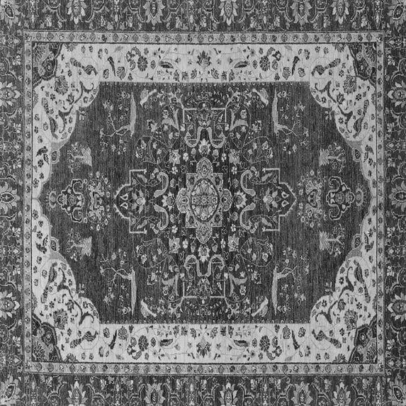 Ahgly Company Indoor Square Abstract Gray Modern Area Rugs, 3' Square