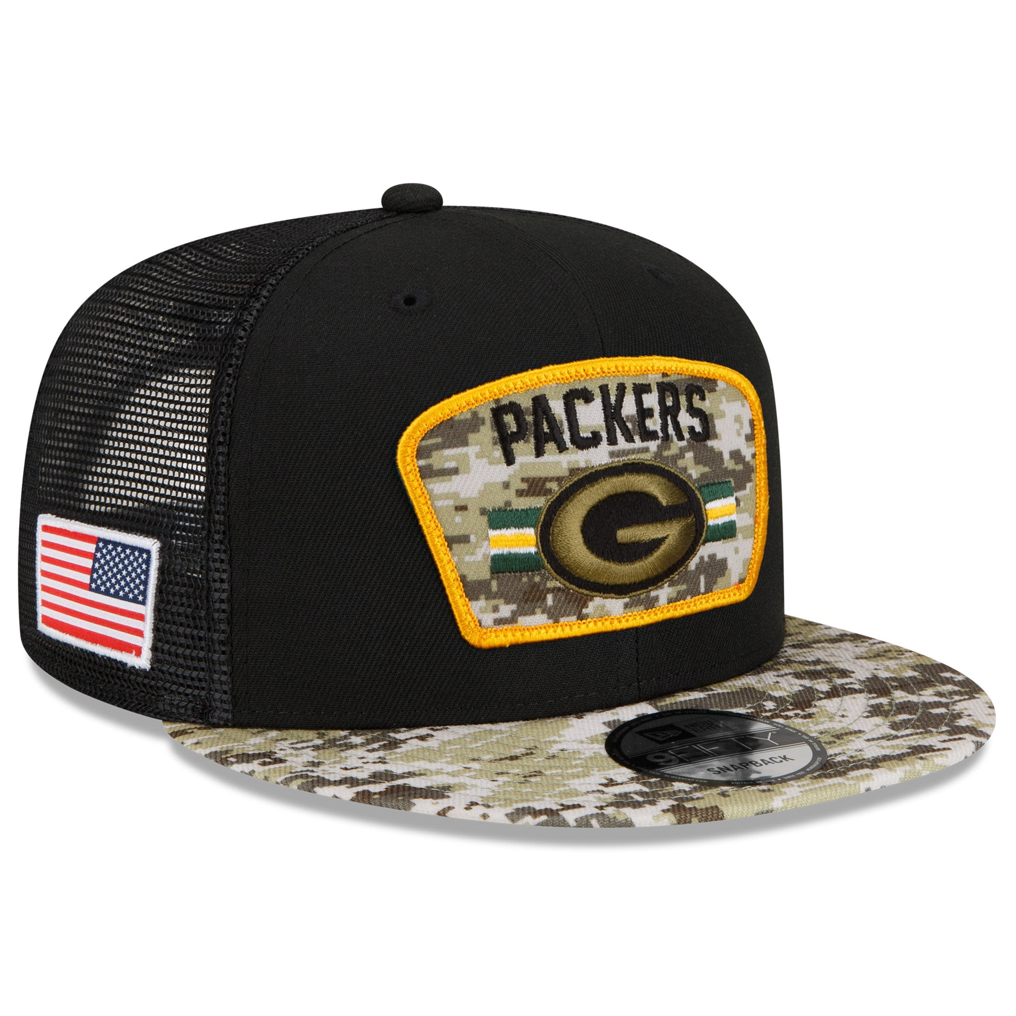 Youth New Era Black/Camo Green Bay 