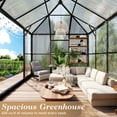thumbnail image 3 of Jocisland 11x8.5x8.5 FT Pavilion Styled Greenhouse with 2 Vents Double Swing Doors, 6 FT Wall Height Polycarbonate Greenhouse Greenhouse Kit, Greenhouses for Outdoors, Sunroom Black, 3 of 9