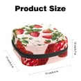 thumbnail image 2 of Sanitary Napkin Storage Bag, Strawberries and Flowers Pink Background Portable Menstrual Pad Bag for Teen Girls Store Panty Liners Tampons Sanitary Pads for Women Ladies, 2 of 6