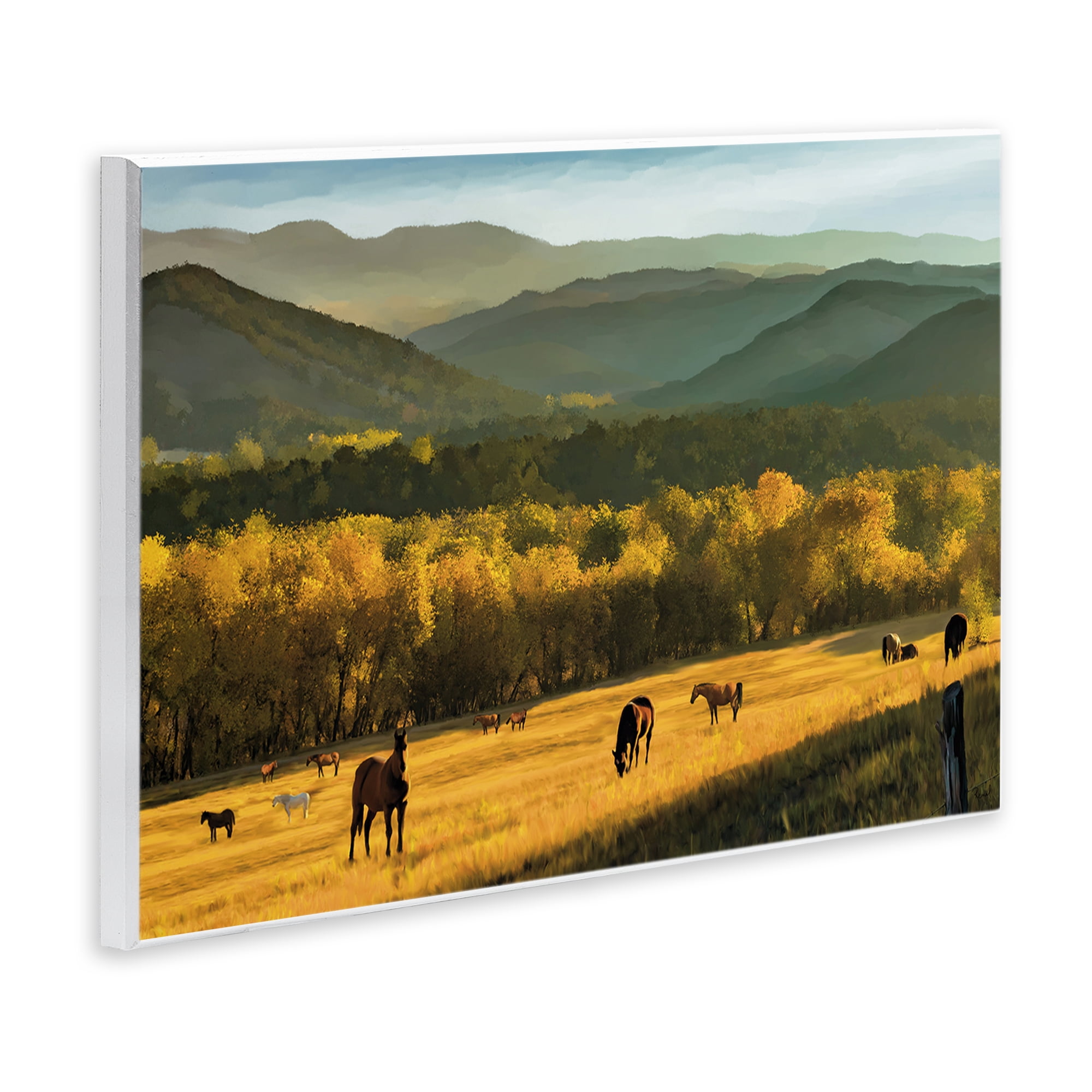 Stupell Industries Grazing Horses in Valley Wall Plaque Art, design by Renel Peters