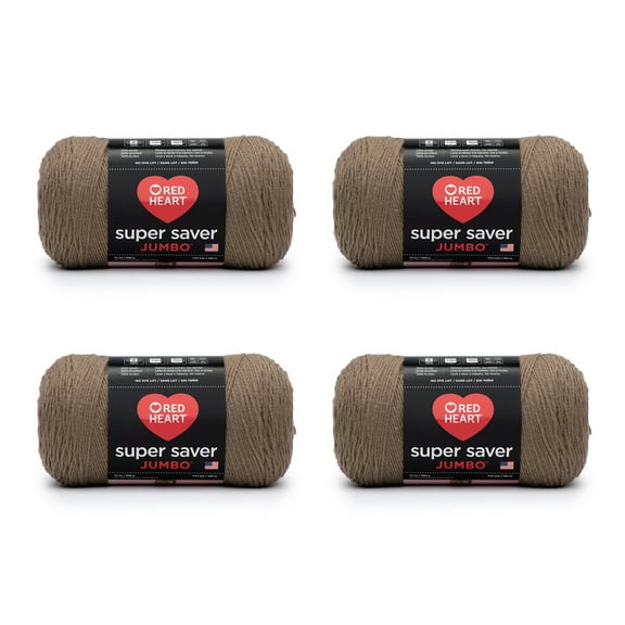 Red Heart Super Saver Jumbo Acrylic Black Yarn, 744 yd (4 Pack)