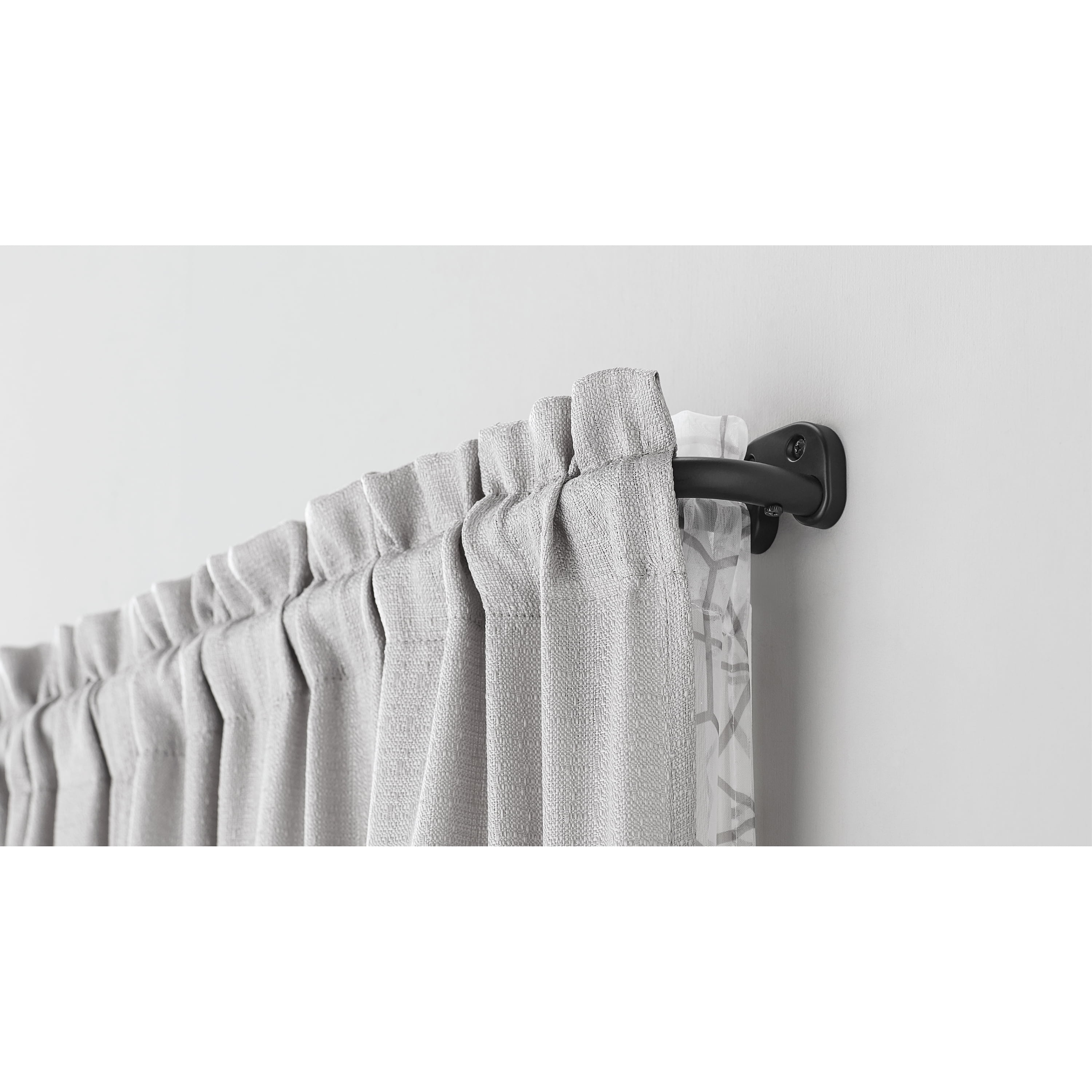 Mainstays 3/4" Wrap Adjustable Double Curtain Rod, 30-84", Black