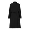 thumbnail image 4 of Long Wool Pea Coat for Women, Fashion Ladies Slim Fit Shawl Collar Double Breasted Maxi Trench Coat Dressy Jacket (Large, Black), 4 of 5