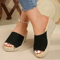 thumbnail image 2 of HNMKIU Platform Sandals Summer Platform Slides Open Toe Comfortable Thick Sole Style for Women Causal Everyday Classic Fit Summer Shoes Black,5.5, 2 of 8