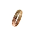 thumbnail image 5 of 14k yellow rose gold 2 tone custom hand engraved Hawaiian scroll maile 4mm ring size 3.5, 5 of 7