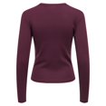 thumbnail image 2 of ONLY Camiseta de manga larga para mujer - ONLRILEY O-NECK TOP, manga larga, cuello redondo, algodón elástico Rojo oscuro L (Large), 2 of 7