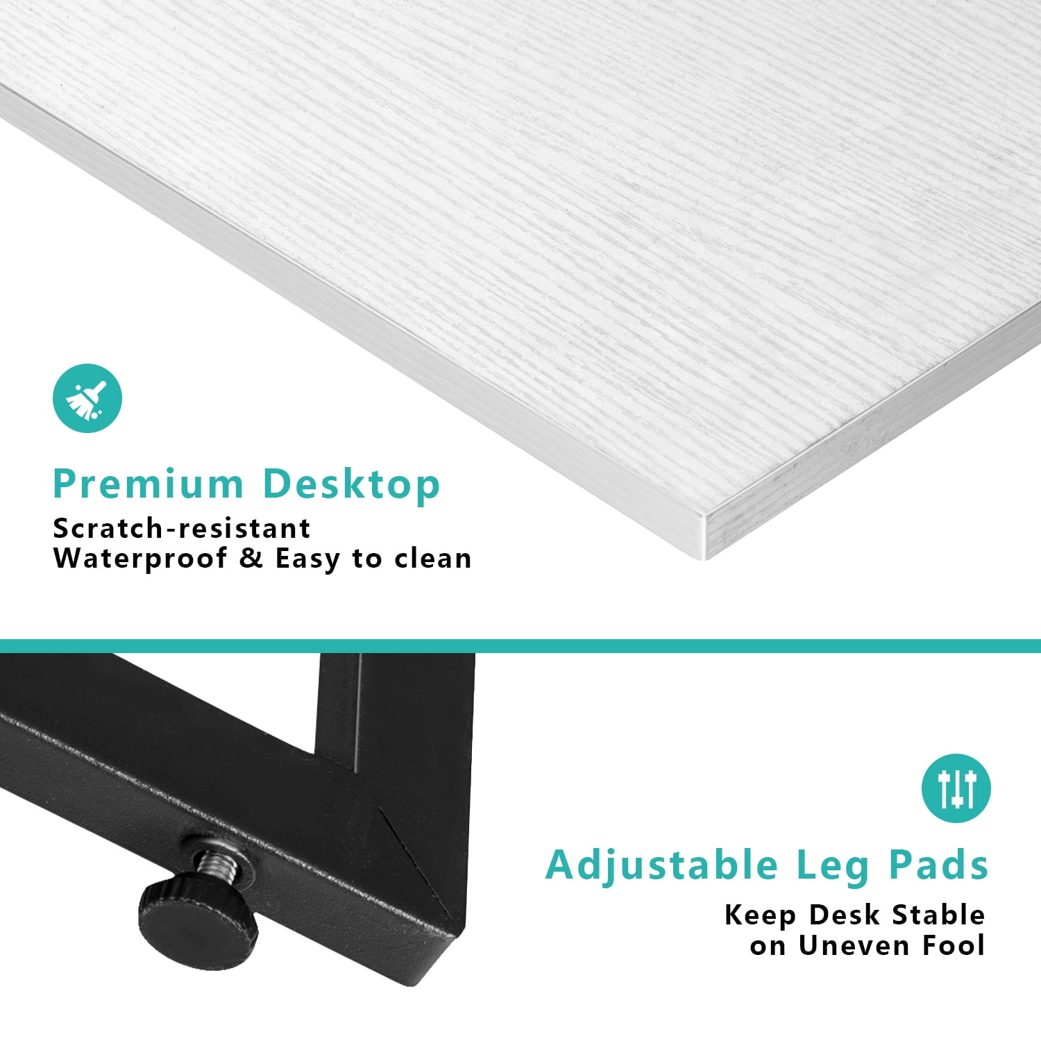 Lacoo Home Office Writing Desk Modern L-Shape Computer Desk, White