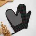 thumbnail image 4 of Hirioo Buffalo Plaid Dark Green for Silicone Oven Mitts for BBQ, Baking, Cooking, Set of 2, Heat Resistant 260℃, Non-Slip Kitchen Essentials, 4 of 6