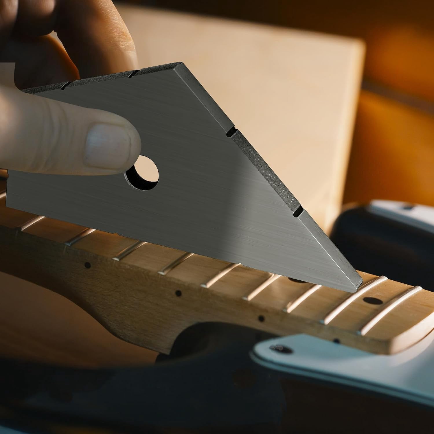 Fret Kisser Fret Leveling Tool Stainless Steel Luthier Tool for Guitar and Bass Repair