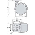 thumbnail image 4 of Juego de 4 ruedas para muebles de 40 mm - Ruedas de transporte con freno hasta 100 kg - Ruedas giratorias para muebles de interior - Ruedas de baja resistencia a la rodadura, -, 4 of 4