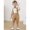 thumbnail image 4 of Baby Boy Clothes Suits Toddler Summer Formal Short Shirt Bowtie Suspender Shorts Gentleman Wedding Outfits 1-5T, 4 of 15