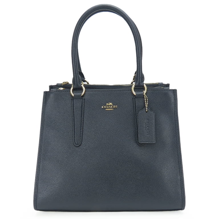 Pre-Owned Coach handbag Crosby Carryall F14928 leather navy