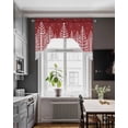 thumbnail image 3 of Red Christmas Swag Valances for Windows, Small Curtains Drapes, Xmas Birch Pine Tree Snow Winter Kitchen Window Curtains Over Sink Rod Pocket Window Treatment Valance for Bedroom/Bathroom 56"x36", 3 of 5