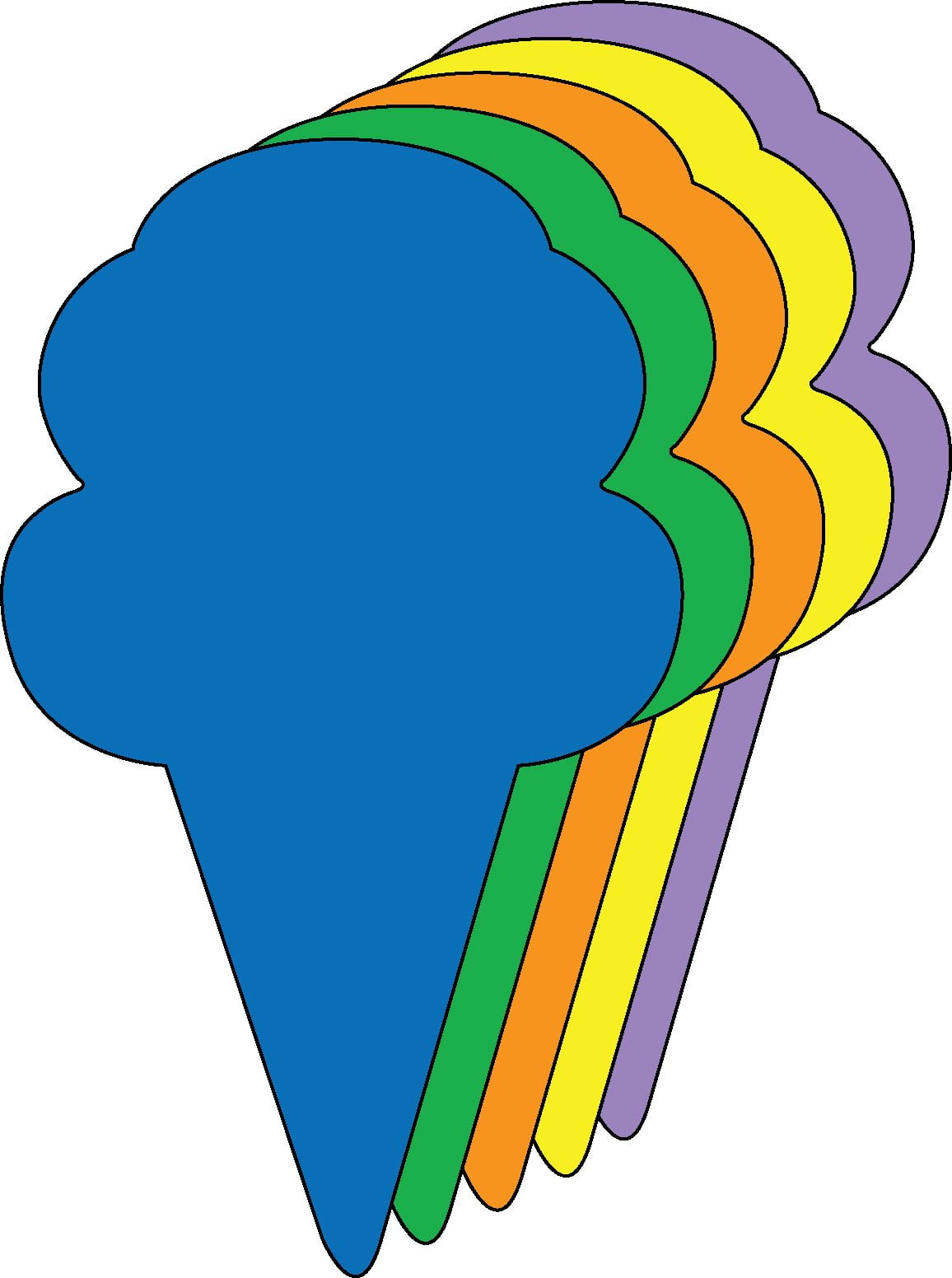Small Assorted Color Creative Foam CutOuts Ice Cream Cone