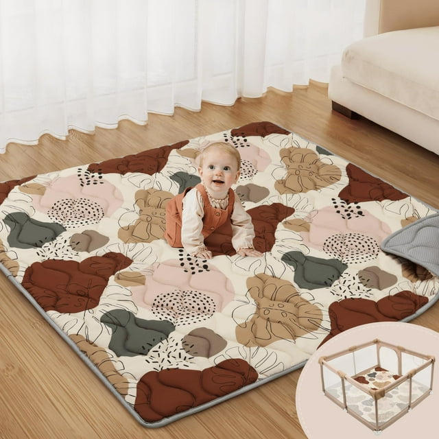 Alfombra de juego para bebés Blissful Diary de 47 x 47 cm con cojín de espuma gruesa