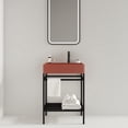 thumbnail image 2 of LOFI 24" Freestanding Bathroom Vanity with Red Basin and Black Open Metal Leg, 2 of 6
