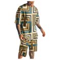 thumbnail image 1 of Conjunto de camiseta y pantalones cortos para hombre, talla grande, impreso en 3D, 1 of 1