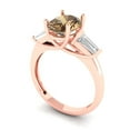 thumbnail image 2 of Clara Pucci 14K Rose Gold 2.5ct Champagne Three-Stone Ring for Women, 2 of 7