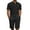 Black, variant on COOFANDY Men's 2 Pieces Linen Set Casual Henley Shirts Short Sleeve Beach Yoga Shorts Summer Pants Outfits