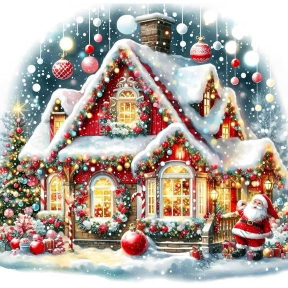 Christmas Diamond Art Kits for Adults,5D Christmas Colorful House Diamond Art for Beginner,DIY Full Drill Rhinestone Diamond Dots Gem Painting Art Craft Home Decor 12 x12 Inch