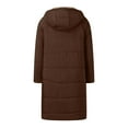 thumbnail image 6 of Dwralegc Long Fleece Jacket Women Long Sleeve Warm Fall Long Puffer Jackets Cash-mere Full Zip Oversized Coat Trendy Heavyweight Hooded Jackets with Pockets Coffee S, 6 of 8