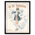 thumbnail image 1 of Vintage French Fashion La Vie Parisienne April 1918 Girl Mask Magazine Cover Art Print Framed Poster Wall Decor 12x16 inch, 1 of 5