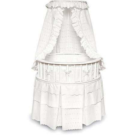 Badger Basket White Elegance Round Baby Bassinet, White Eyelet