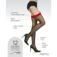 thumbnail image 3 of MeMoi Women's Backseam Thigh High Sheer Stockings - Womens - Female, Q1/Q2, Black-Red, 3 of 12
