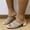 Beige, variant on Women's Knit Block Heel Mule Sandals Open Toe Casual Summer Footwear Green 37