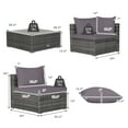 thumbnail image 4 of Costway 7PCS Patio Rattan Furniture Set Sectional Sofa Cushioned Garden Gray, 4 of 9