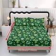 thumbnail image 5 of Xoenoiee Green Shamrock Coin Print Deep Pocket Fitted Sheet Set, 3 Pieces Stretchy Bedsheet with 2 Pillowcases, Breathable Wrinkle Resistant, Easy Care Bedding St. Patrick's Day Decor, Full Size, 5 of 7
