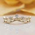 thumbnail image 2 of HeartsAndYou Crown Design Engagement Ring for Women 1ct Round Cut Moissanite 18k Yellow Gold Over Silver, 2 of 3