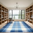 thumbnail image 2 of ODIKA 4'x6' Machine Washable Non-Slip Area Rug, Geometric Navy Blue High Traffic Rug, Blue, 1056142, 2 of 7