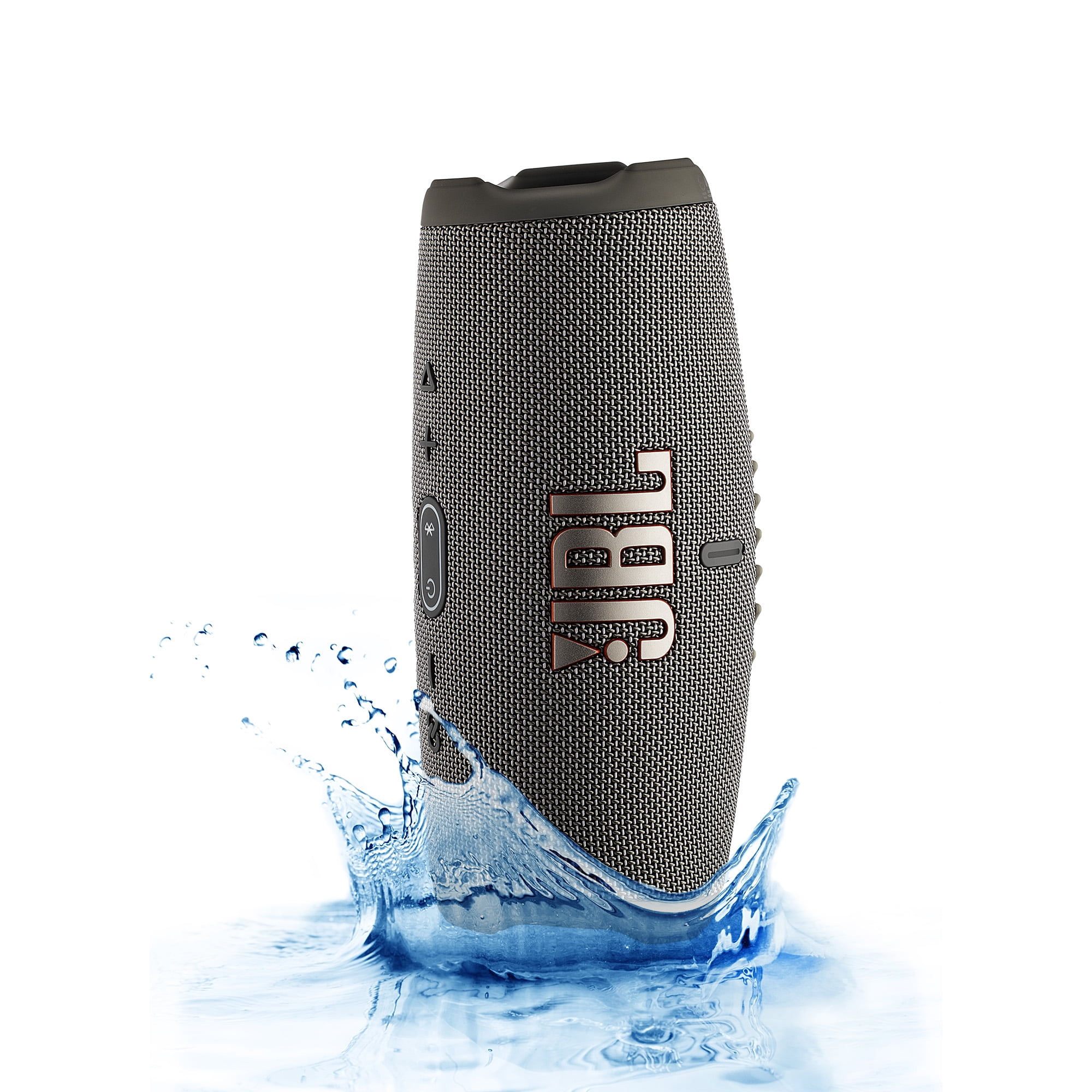 JBL Charge 5 Portable Bluetooth Speaker, IP67 Waterproof, 20 Hour Battery, Gray Bundle with Travel Case (International Model)