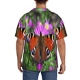 thumbnail image 3 of Gukieu Peacock butterfly Print Men's Short-sleeved Shirts, Button-down Pocket Shirts, T-shirts, Beach Vacation Travel Summer Clothing-Large, 3 of 5