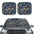 thumbnail image 2 of Haiem Colorful Space Windshield Sun Shade: Universal Foldable 2-Piece Car Front Window Sunshade - Blocks Uv Rays, And Reduces Heat,Essential Car Accessory Medium, 2 of 7