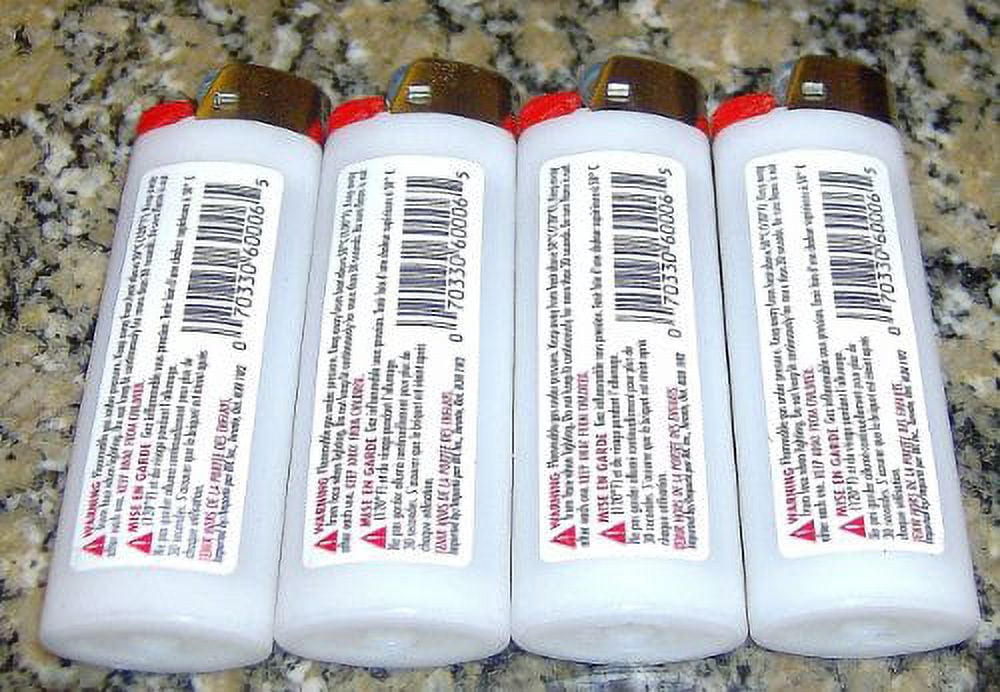 Lot of 4 Bic White Classic Full Size Lighters New