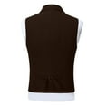 thumbnail image 4 of Mens Western Herringbone Suit Vest Solid Color Sleeveless Slim Fit Business Waistcoat for Suit/Tuxedos Wedding Dinner, 4 of 5
