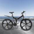 thumbnail image 3 of Miumaeov 26" Mountain Bike Folding Bicycle Carbon Steel Full Suspension MTB Disc Brake, 3 of 23