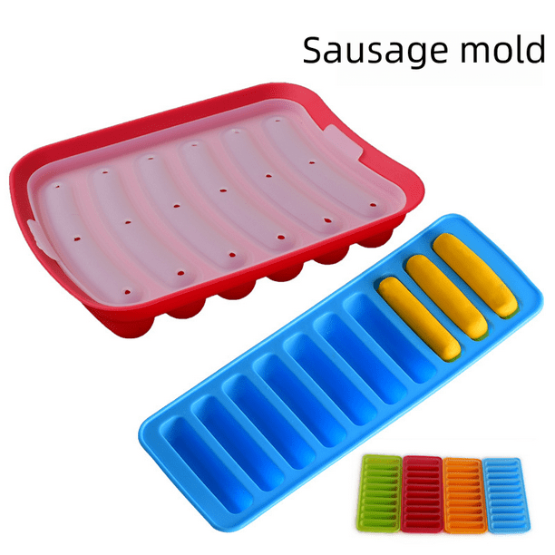 Con tapa Molde para salchichas de jamón Molde para salchichas con forma de hot dog Caja de alimentos complementarios Molde para hornear pasteles